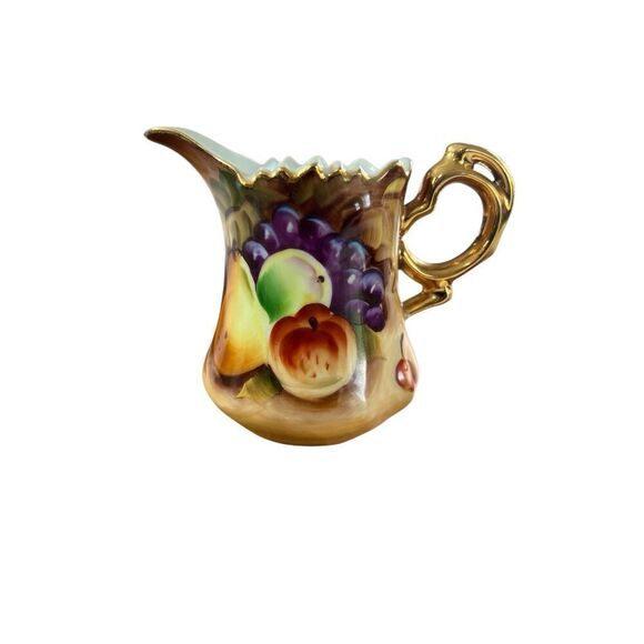 Vintage Lefton China Creamer Heritage Brown Fruit Gold Collection Hand Painted - Picture 1 of 16